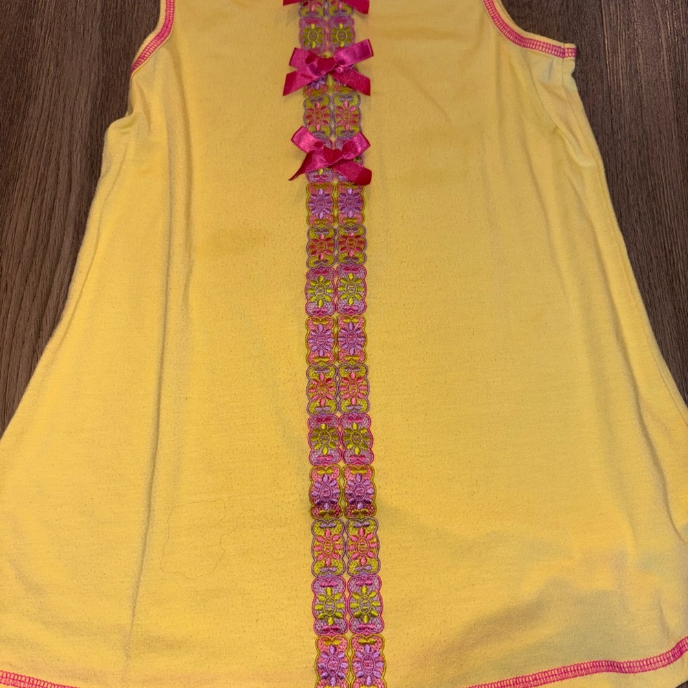 Yellow Top with Pink Accents